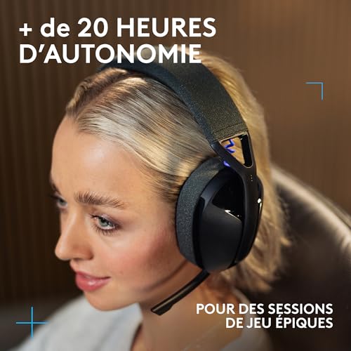 Logitech G G321 Lightspeed, Casque Gaming Bluetooth sans Fil, Confort et Ajustement dynamiques, Micro à Tige 16 kHz, + de 20 h d’autonomie, PC, PS4, PS5, Nintendo Switch, Mobile - Noir