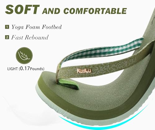 Image of KuaiLu Flip Flops for Women with Arch Support Summer Beach Thong Sandals