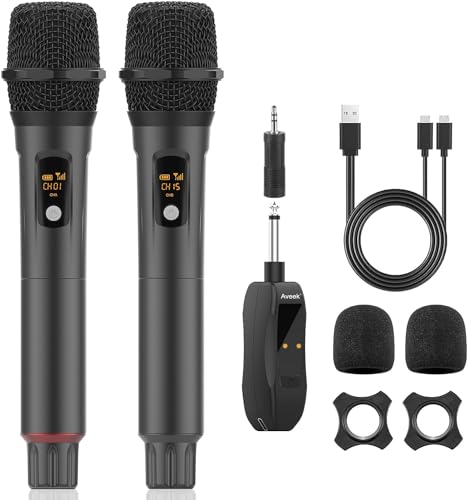 Aveek Microphone sans fil Rechargeable Dynamique 2,4 GHz