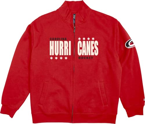 Blue 84 Carolina Hurricanes NHL Officially Licensed Full Zip Sweatshirt Felt Embroidery, Large Team Color