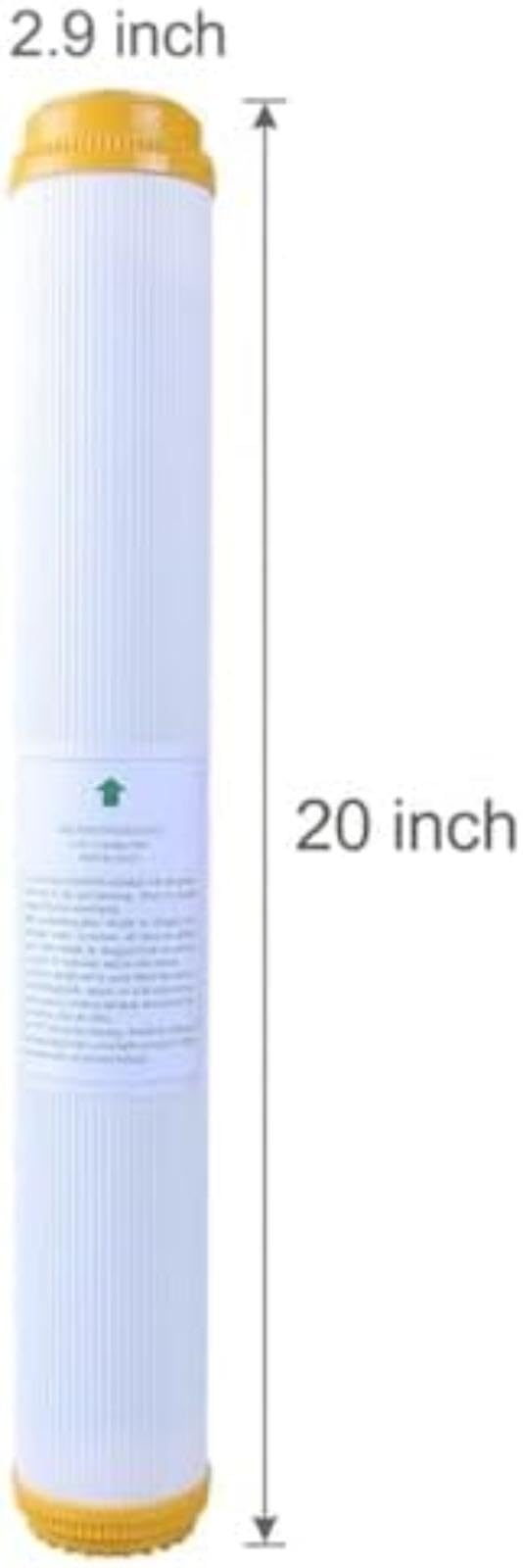 6 unidades 20 T33 Cartucho de agua de carbono con cáscara de coco Poste de larga duración, para enfriador de agua para máquina de hielo por ósmosis inversa y sistemas de filtración