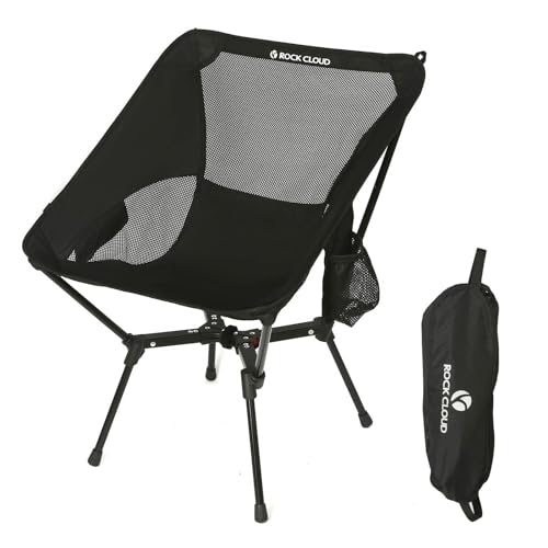 ROCK CLOUD アウトドアチェア 【X型構造】【ワイド58cm】 キャンプ 椅子 折りたたみ 耐荷重135kg 高安定 超軽量 コンパクト イス お釣り 登山 ハイキング 携帯便利 収納袋付きの商品画像（Amazon）