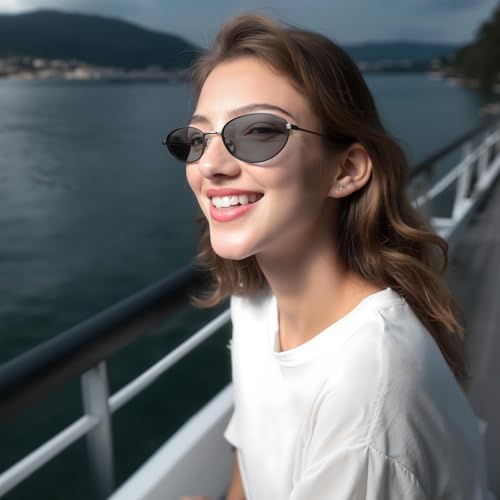 Polarized Sunglasses UV400 Protection Anti-Glare HD LensTrendy For Women Lightweight Titanium Metal Frame 13.3g4