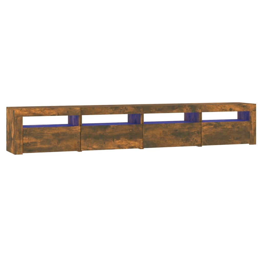 Szafka pod telewizor z lampkami LED dębowym, 240 x 35 x 40 cm