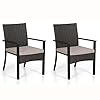 Sophia & William 2 Pieces PE Rattan Patio Dining Chairs, Durable Wicker Outdoor Conversation Chairs Armchairs Set of 2 for Porch Balcony Backyard, Load Capacity: 330 lbs 41GwGWAP45L. SS100