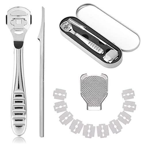 Râpe À Pied Pédicure, Outil De Soin Des Pieds En Acier Inoxydable Rapeuse Callosités Et Mortes Avec 10 Lames Professionnel Argent , Argenté 13 Unité Cover