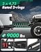 SCITOO Front Bumper Fit For 1999-2004 for Jeep Grand Cherokee Heavy Duty Steel Bumper Winch Plate With D-Ring and LED Lights Texture Black