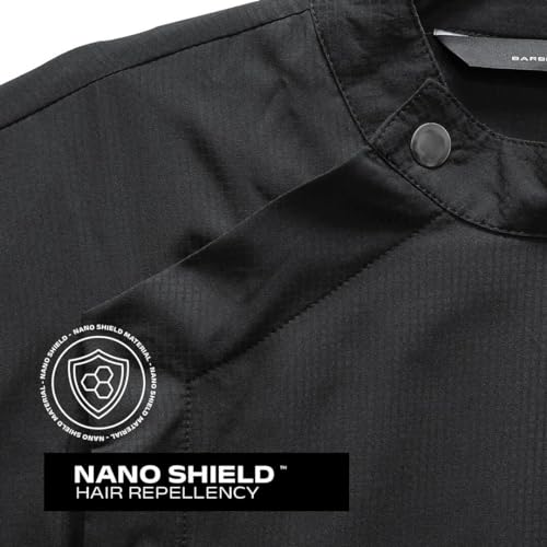 Barber Strong The Master Barber Jacket for Men, Hair Repellent, Vented Side Panels, 2-Way Zipper, Moisture Wicking3