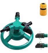 Sprinklers for Yard, 2026 Upgrade 360 Degree Rotating Garden Sprinkler for Large Area Coverage, G...
