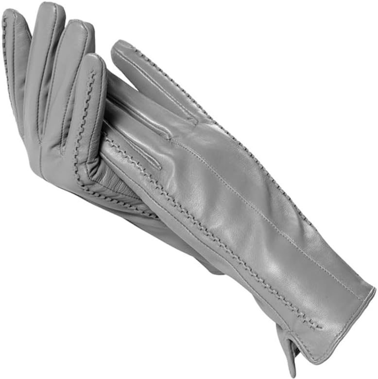 Guantes de cuero con forro de algodón cálido para invierno 7