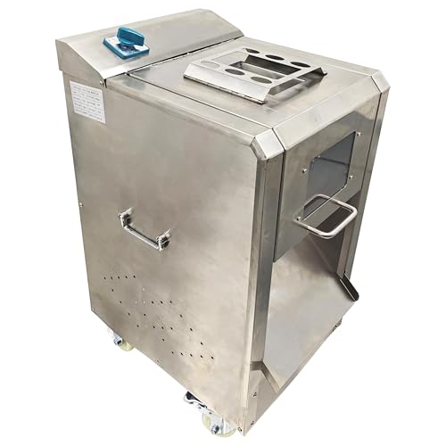 THUXEON 110V Commercial Meat Slicer 661LB/H Electric Food Slicer with 2mm Blade 1.5KW Stainless Steel Electric Meat Cutter Machine for Kitchen Restaurant Supermarket TJ-105L