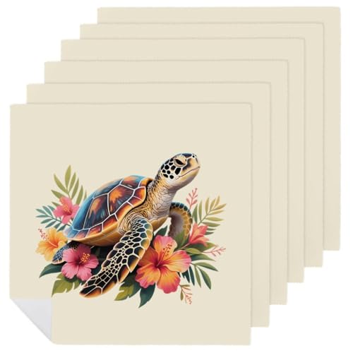 Servilletas de tela reutilizables lavables de cocina con estampado hawaiano 2
