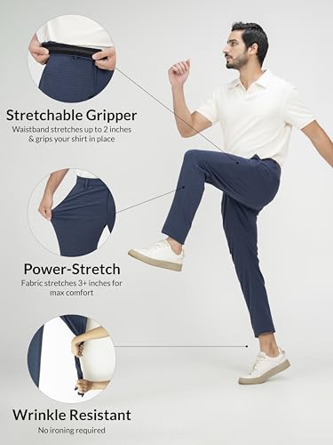 Image of The Pant Project Luxury PV Stretchable Casual Checks Pant for Men | Stylish Slim Fit Men's Wear Trousers for Office or Party