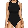 MANGOPOP Tank Top Body Suits Women Sexy Crew Neck Racerback Halter Ribbed Sleeveless Bodysuit for Women