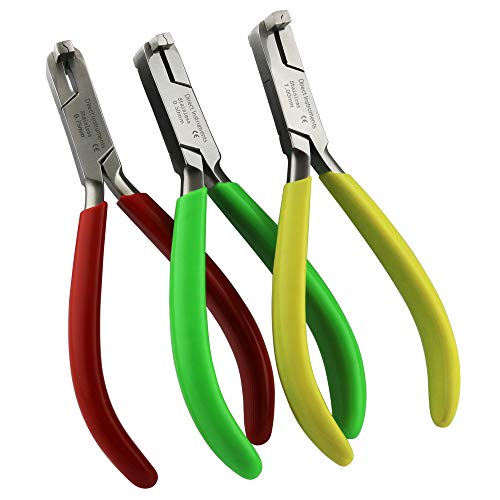 Set Of 3 Dental Detailing Step Pliers Orthodontic Tc Arch-Wire Bending Forming 0.50Mm 0.75Mm 1Mm Silicone Grip #TOP17