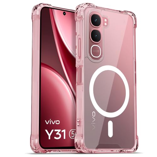 Image of AESTMO Clear Back Cover for Vivo Y31 5G | 360 Protection | Transparent Back Cover for Vivo Y31 5G (PC + TPU, Compatible with MagSafe Accessories, Transparent Bumper)