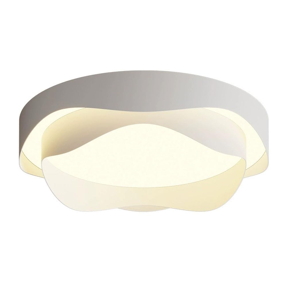 JXYDJH LED Dimmable Ceiling Light Fixture, 3CCT Modern White 2-Layer Flush Mount Ceiling Lighting, Minimalist Round Ceiling Lights Adjustable Color Temperature Fixture for Bedroom, Laundry, Hallway