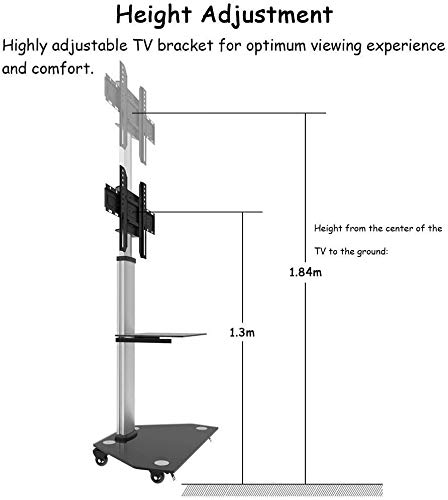 Soporte móvil para TV con ruedas y estantes miniatura 3