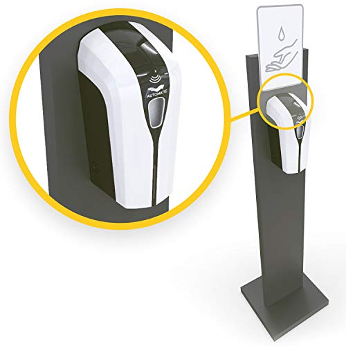 Preisvergleich Produktbild Klemp Desinfektionsmittelspender mit Ständer, stehender Spender für Desinfektionsmittel, 1000ml, 120cm (Mit Sensor - Einseitig)