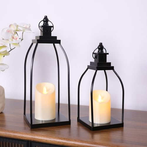 DARJEN Modern Farmhouse Lantern Decor Outdoor & Indoor- 15'' 12''