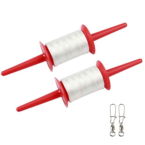 Crefotu Kite Spool - 50 LB 500 Feets - Kite Line for Kids/Teens (Red)