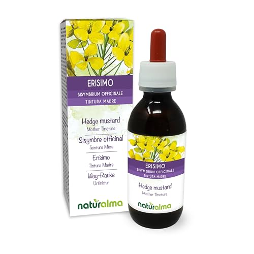 Erísimo o Hierba de los cantores (Sisymbrium officinale) sumidades floridas Tintura Madre sin alcohol Naturalma - Extracto líquido gotas 120 ml - Complemento alimenticio - Vegano