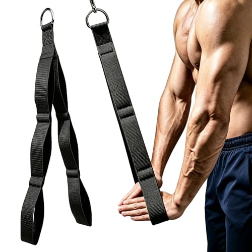Kuvarix Trizepsseil Kabelbefestigung Trizepsseil Lang für Push-Downs Crunches Facepulls für Professionelles Fitnessstudio (Schwarz)