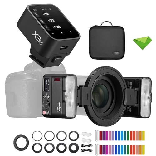 Godox MF12 MF12-K2 Macro Flash with X3-N Flash Trigger for Nikon, Off-Camera TTL Flash Speedlite 12W, 2.4G Wireless Control,TTL/M Mode,Built-in 3.7V/6.29W Lithium Battery, Flash for Nikon Cameras