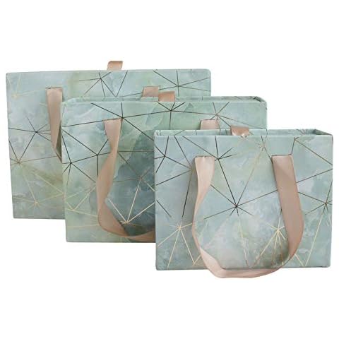 Emartbuy Set of 3 Sea Green Gift Boxes Cover