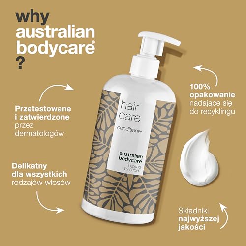 Australian Bodycare Hair Care, 500ml | Odżywka do podrażnionej skóry głowy i łupieżu | Pielęgnacja włosów suchych zniszczonych i łupieżu | z 100% Olejkiem z Drzewa Herbacianego | 100% wegańska
