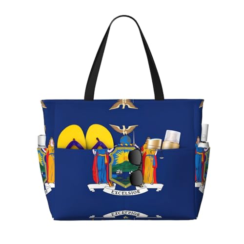 Sac fourre-tout imprimé New York grand sac à main décontracté noir pour femme