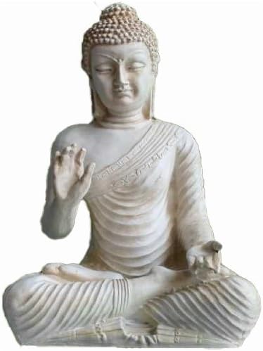 Large Buddha Statue Ivory-Look