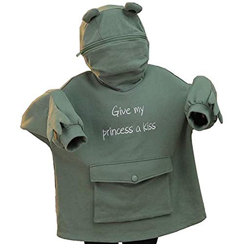 YSLMNOR Frog Hoodie for Womens Cute Animal Shape Sweatshirts 2020 Novelty Zip up Hooded Tops Green
