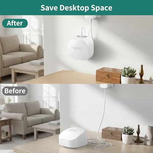 Image of HomeMount Wall Mount Bracket, for eero 6 /6+ /7, 1 Pack-Off-White