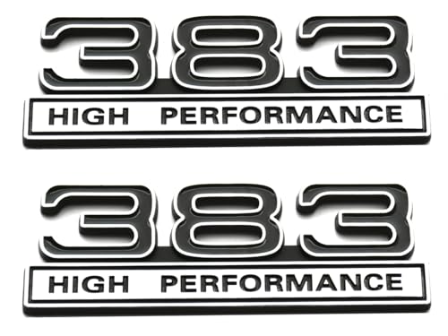 Image of 2pcs 383 6.2L High Performance Engine Emblems Badge 3D Decals Stickers Cars Trucks (Chrome Black)