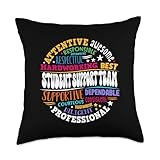 Groovy Student Support Team Appreciation Day Back To School Throw Pillow