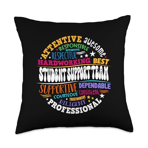 Groovy Student Support Team Appreciation Day Back To School Throw Pillow