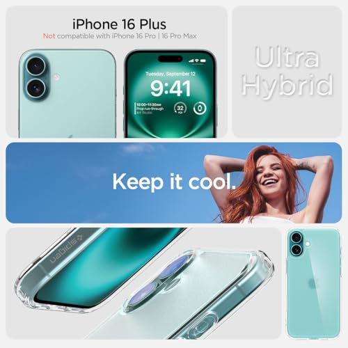 Image of Spigen for iPhone 16 Plus Case, Ultra Hybrid [No Magnet Ring][Anti-Yellowing] - Frost Clear