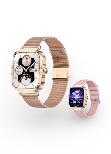 Luxora - Reloj inteligente para mujer - Pantalla AMOLED de 1,75 pulgadas HD - Llamadas Bluetooth, Notificaciones & Seguimiento de Salud - 2 pulseras (metal y silicona) añadidas - Diseño elegante caja Luxora - Reloj inteligente para mujer - Pantalla AMOLED de 1,75 pulgadas HD - Llamadas Bluetooth, Notificaciones & Seguimiento de Salud - 2 pulseras (metal y silicona) añadidas - Diseño elegante caja
