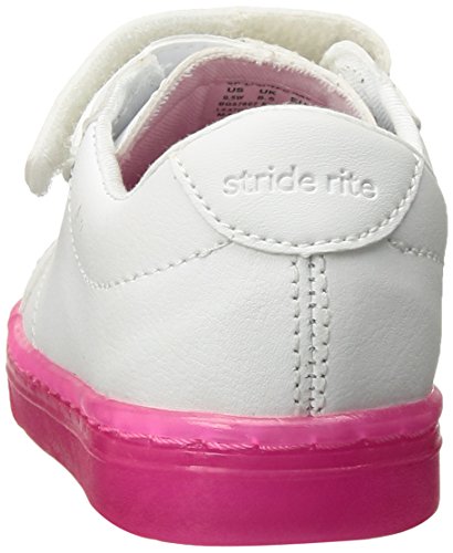 Stride Rite Girl's Lighted Casual Sneaker, White/Pink, 2 M US Little Kid2