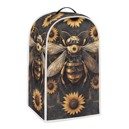 Image of Talayituse Bee Sunflower Print Blender Dust Cover, Fingerprint Protection Cover for Stand Mixer or Coffee Machine, Home Kitchen Appliance Covers for Stain Dust Resistant Supplies