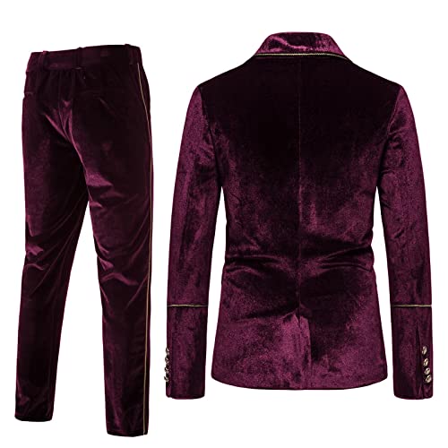 Mens Slim Fit 2 Piece Suit, Double Breasted Business Wedding Prom Tuxedo Dress Suits Blazer & Pants Set, Complete Outfits2