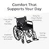 Drive Medical Silver Sport 1 Folding Transport Wheelchair - Lightweight Mobility Support - Full Armrests - Removable Swing-Away Footrests - Durable Steel Construction - Compact Folding Frame - Black