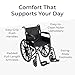 Drive Medical Silver Sport 1 Folding Transport Wheelchair - Lightweight Mobility Support - Full Armrests - Removable Swing-Away Footrests - Durable Steel Construction - Compact Folding Frame - Black