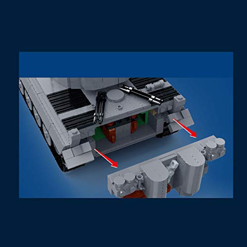 Seasy Technik Panzer Bausteine, 1010 Teile Militär 1:28 Tiger Panzer Modellbausatz Kompatibel mit Lego Technik – Bild 5