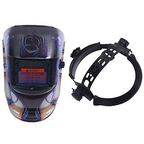 Cagoule Soudure,Masque Soudure Masque de soudage Bois Solaire Casque de soudage Automatique Protection du Visage (énergie Solaire for la Recharge)