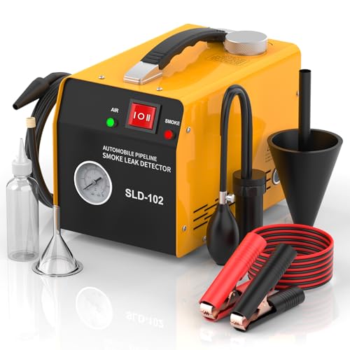 Smoke Machine Automotive with Built-in Air Pump and Pressure Gauge, Professional Vehicle Leak Diagnostic Detector Tools for Leaks Test in Vacuum,Fuel,EVAP & Pipe System (Oil Not Included)
