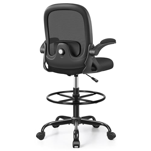 Athope Ergonomic Drafting Chair - Adjustable Tall Office Chair with 3D Lumbar Support, Flip-Up...