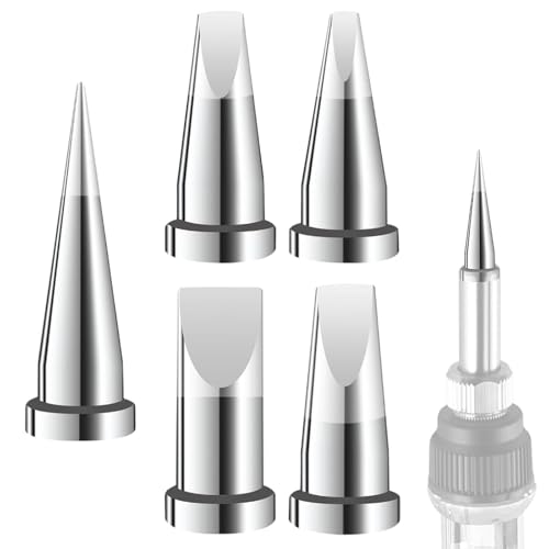 Wjelet 5 pièces LT Pointes de soudure de rechange, Pointes de soudage pour Weller WP80 WSP80 WSD81 WS81 WD1000 WD2000 W13338 WSF81D8 WS81D5, Manche de soudure...
