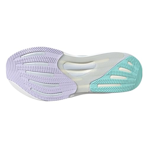 Adidas Women's Supernova Rise Running Shoes Sneaker, White/Linen Green Met./Flash Aqua, 11 Wide